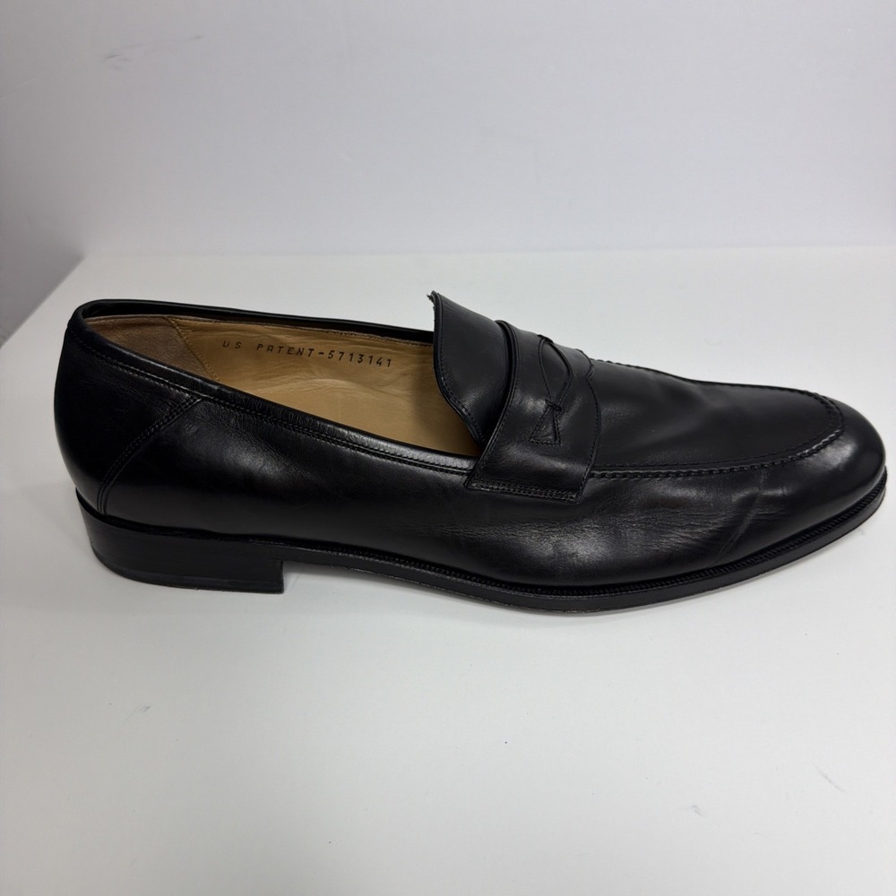 Vintage Cole Haan Black Loafers Men 13 Italy Calfskin Leather Dress Shoe C09823